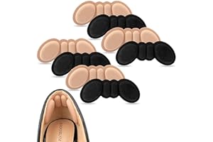 Riootlnm Heel Pads for Shoes Too Big, Shoe Inserts for Loose Shoes, Heel Grips Protectors for Blisters Pain, Filler Make Shoes Fit Tighter, Rubbing, Prevent Slip for Women Men (4PairsRosyBrownBlack)
