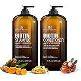 Botanic Hearth Biotin Shampoo and Conditioner Set - with Ginger Oil & Keratin for Hair Loss and Thinning Hair for Men and Women - Sulfate Free, 16 fl oz each
