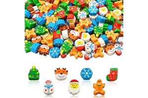 ZAKVOOR 300 Pieces Christmas Mini Erasers Assortment Novelty Pencil Erasers Bulk for Rewards Prizes Gift Filler