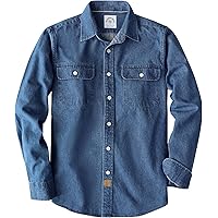Chaps Men's Denim Shirt - Comfort Stretch Button Down Long Sleeve Shirt