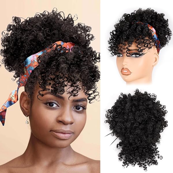 Amazon.com : Mane Concept Synthetic Hair Bang Bun YellowTail