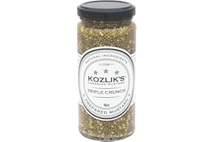 Kozliks Triple Crunch Hot & Sweet Brown Yellow Dijon Natural Gluten Free Non-GMO Mustard, 8.5oz Jar