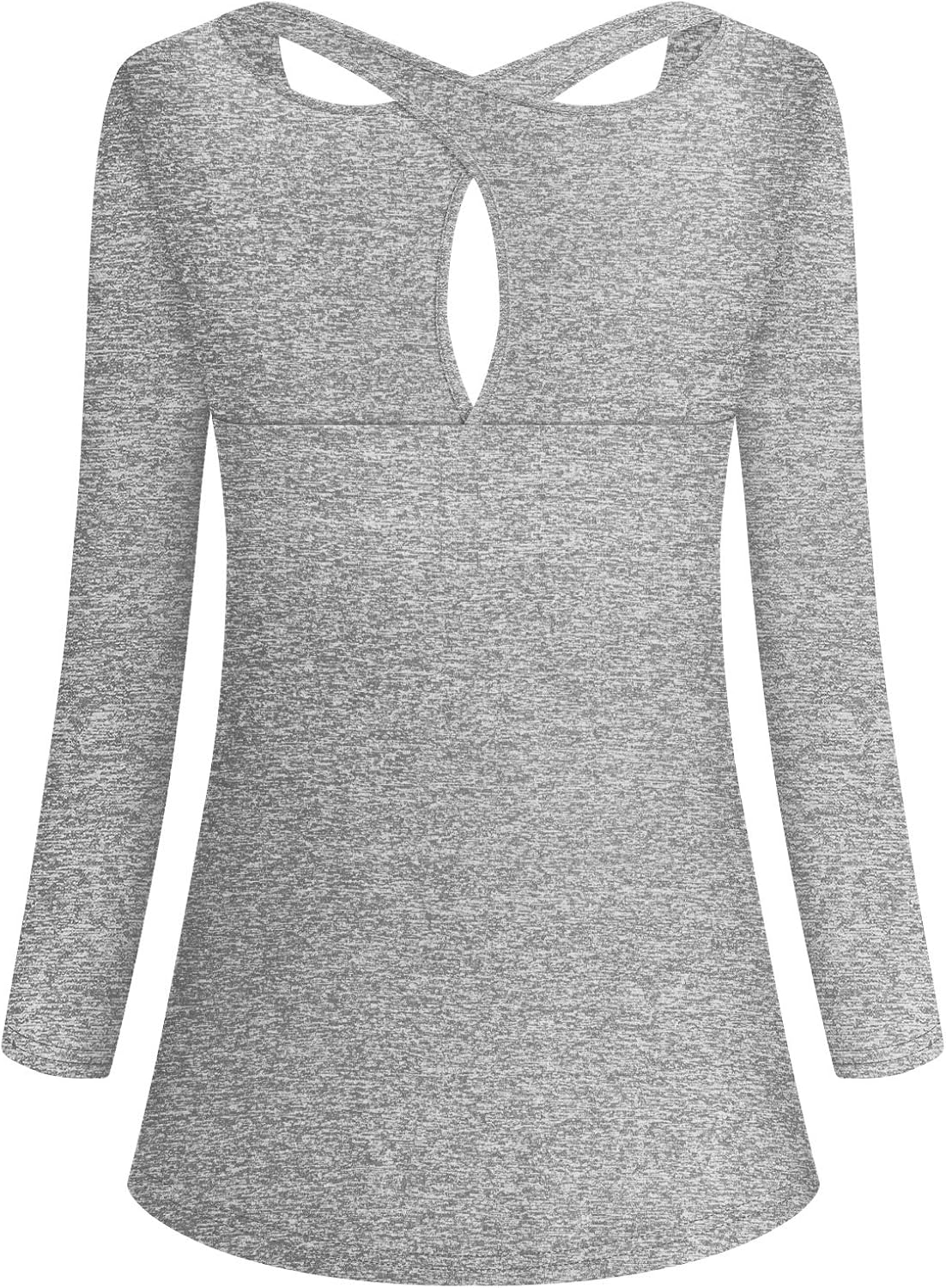 Cucuchy Womens Yoga Tops Casual Flowy Long Sleeve Criss Cross Back Workout Shirts at  Women’s Clothing store