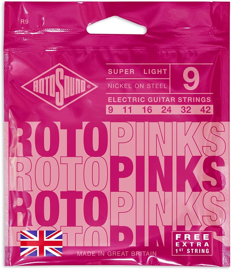 Rotosound Nickel Super Light Electric Guitar Strings 9 11 16 24 32 42 R9