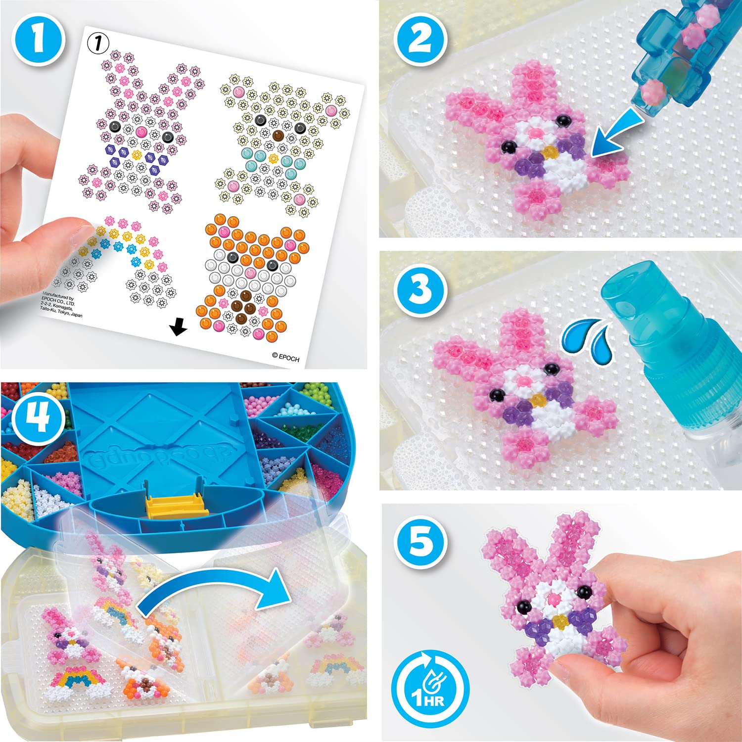 Aquabeads Beginners Carry Case - Fun and Creative Arts & Crafts Bead Kit for Kids Ages 4 and Up - Includes Over 900 Beads