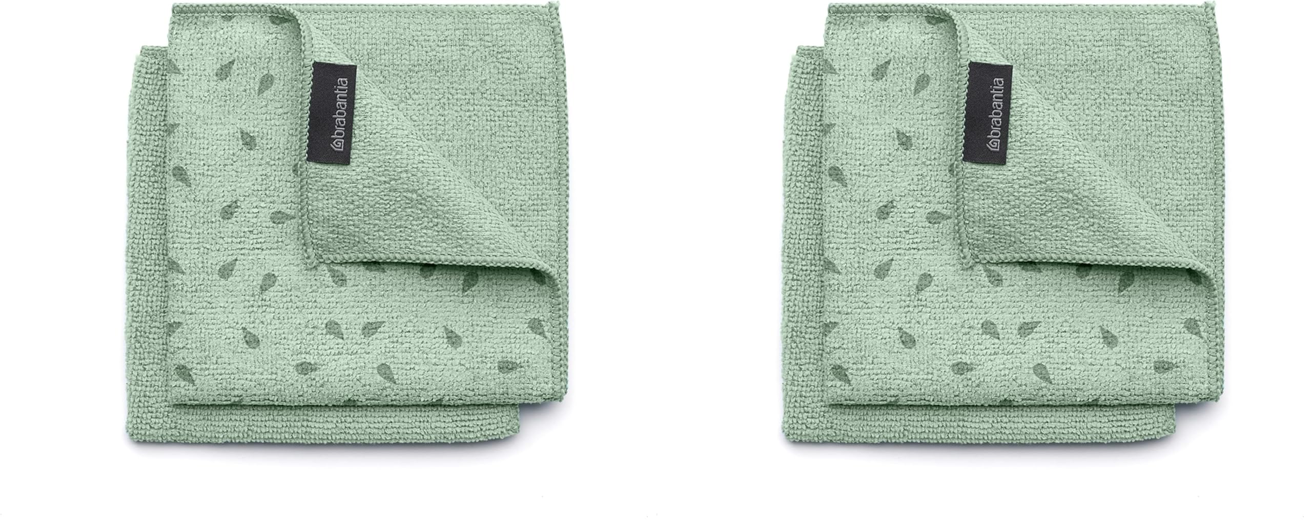 Brabantia - Sinkside Microfibre Dish Cloths - Machine Washable - Absorbs 7 Times its Own Weight - for Cleaning Dishes & Countertops - Less Detergent Needed - Set of 2 - Jade Green (Pack of 2)