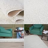 THE RUGS Living Room Shaggy Rug 200x290 cm White 30 mm Thick view 5