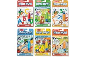 Melissa & Doug Water Wow! Reusable Water-Reveal, 6 Mess Free Coloring Books—Animals, Vehicles, Alphabet, Numbers & Much More—Travel Toys for Kids 3+