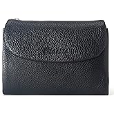 DAMAIKE Wallet for Women [Genuine Leather] [Magnetic Closure], Large Capacity Female Ladies Bifold Wallet Card Holder, ID Window, Zipper Coin Pockets (Black)