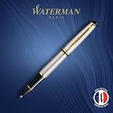 Waterman Expert Rollerball Pen Stainless Steel 23k Gold Trim Fine Point view 2