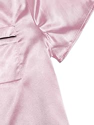 WDIRARA Women's Sleepwear Satin Short Sleeve Shirt