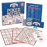 Brybelly Poker Keno Game Set with Cards and Chips - Adult Family Casino Board Game Night Gift Includes Deck of Playing Cards,