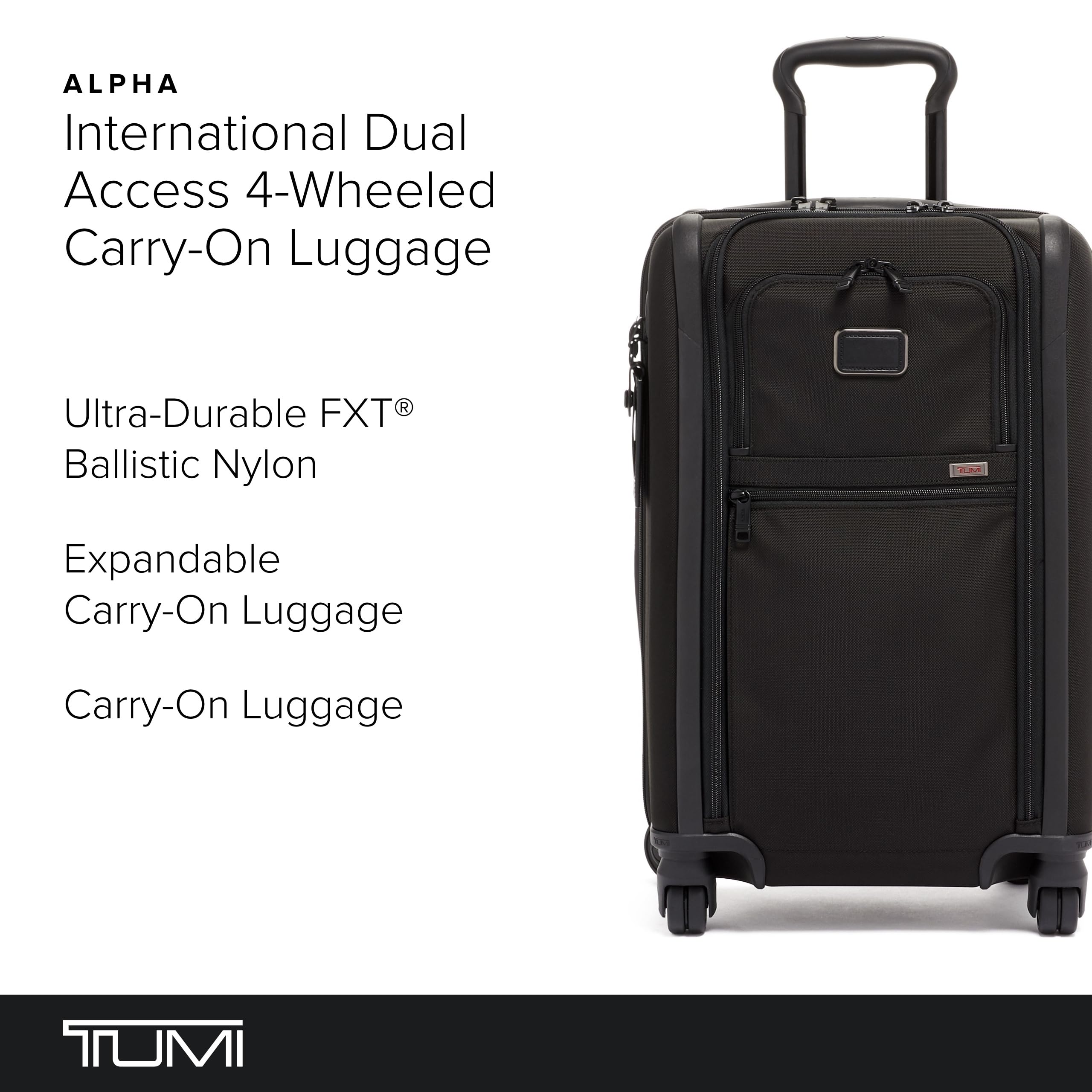 TUMI - Alpha International Dual Access 4-Wheeled Carry-on - Expandable, Durable and Compact Luggage with Removable Garment Bag