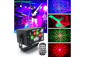 QOVUY Unique Northern Lights DJ Disco Stage Laser Party Light, Auto/Voice Controlled LED Projector Strobe Light with Remote Control for Backlight Christmas Home Party Karaoke Bar Decoration Dance