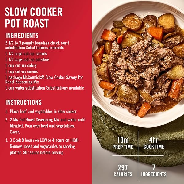 MCCORMICK, SLOW COOKER SAVORY POT ROAST SEASONING MIX, 1.3 OZ (PACK OF 1)