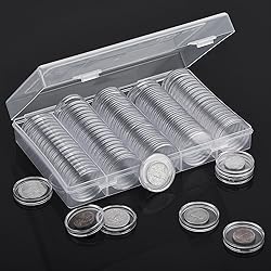 Hicarer 100 Pieces 30 mm Coin Capsules Clear