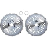 8" x 80T 8-Inch 80 Tooth Carbide Tip Circular Saw Brush Cutter Trimmer Weed Eater Blade (2 Pack)