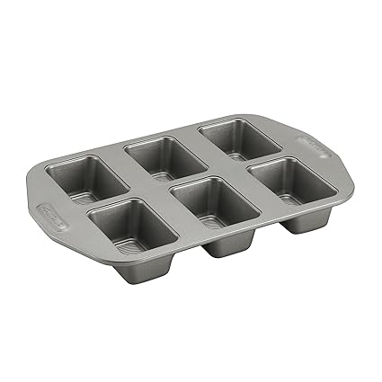 Circulon Nonstick Bakeware 6-Cup Mini Loaf Pan, Gray