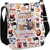 Animated Movie Gift Black Cat Lover Japanese Kitten Anime Gift Delivery Service Anime Fan Crossbody Bag