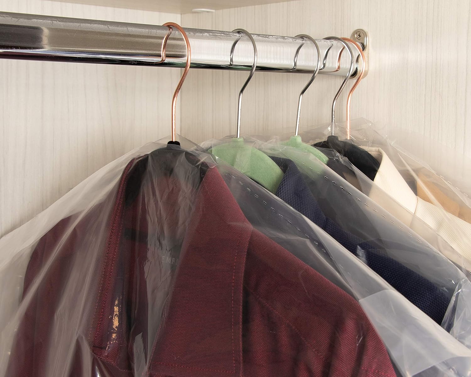 Juvale Dry Cleaner Bags - 50-Pack Garment Dry Cleaning Cover Bags - Gusseted Hanger Bags for Bulky Clothes, 39.7 × 21.3 Inches, 4 Inches of Gusset: Home & Kitchen