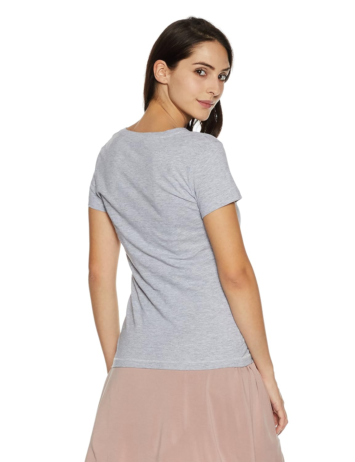 symbol amazon brand women's solid round neck cotton t-shirt