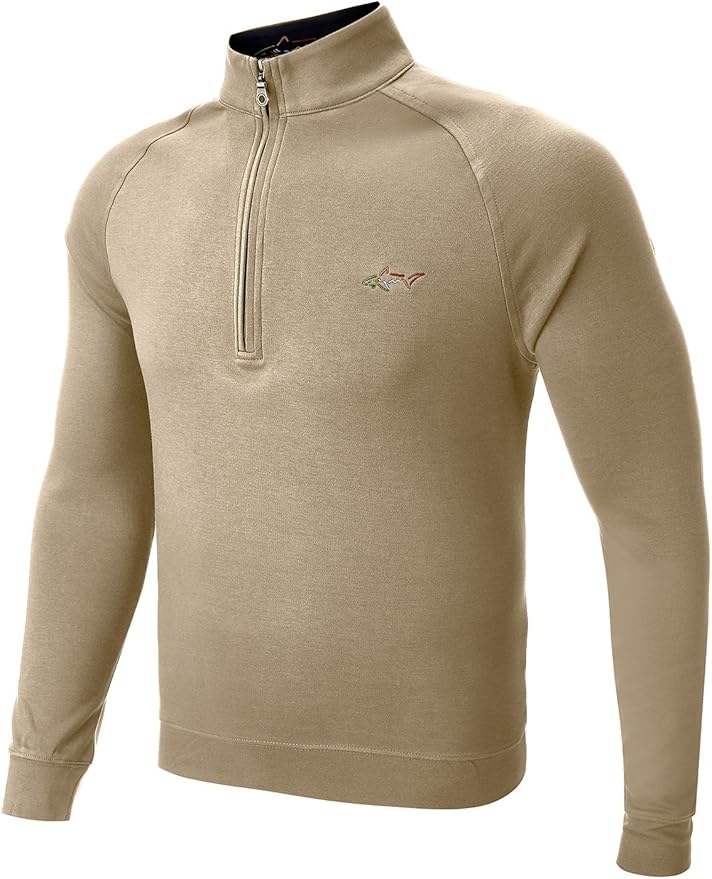 Greg Norman Luxury Cotton 1/4 Zip Golf Pullover Taupe Small, Shirts Amazon Canada