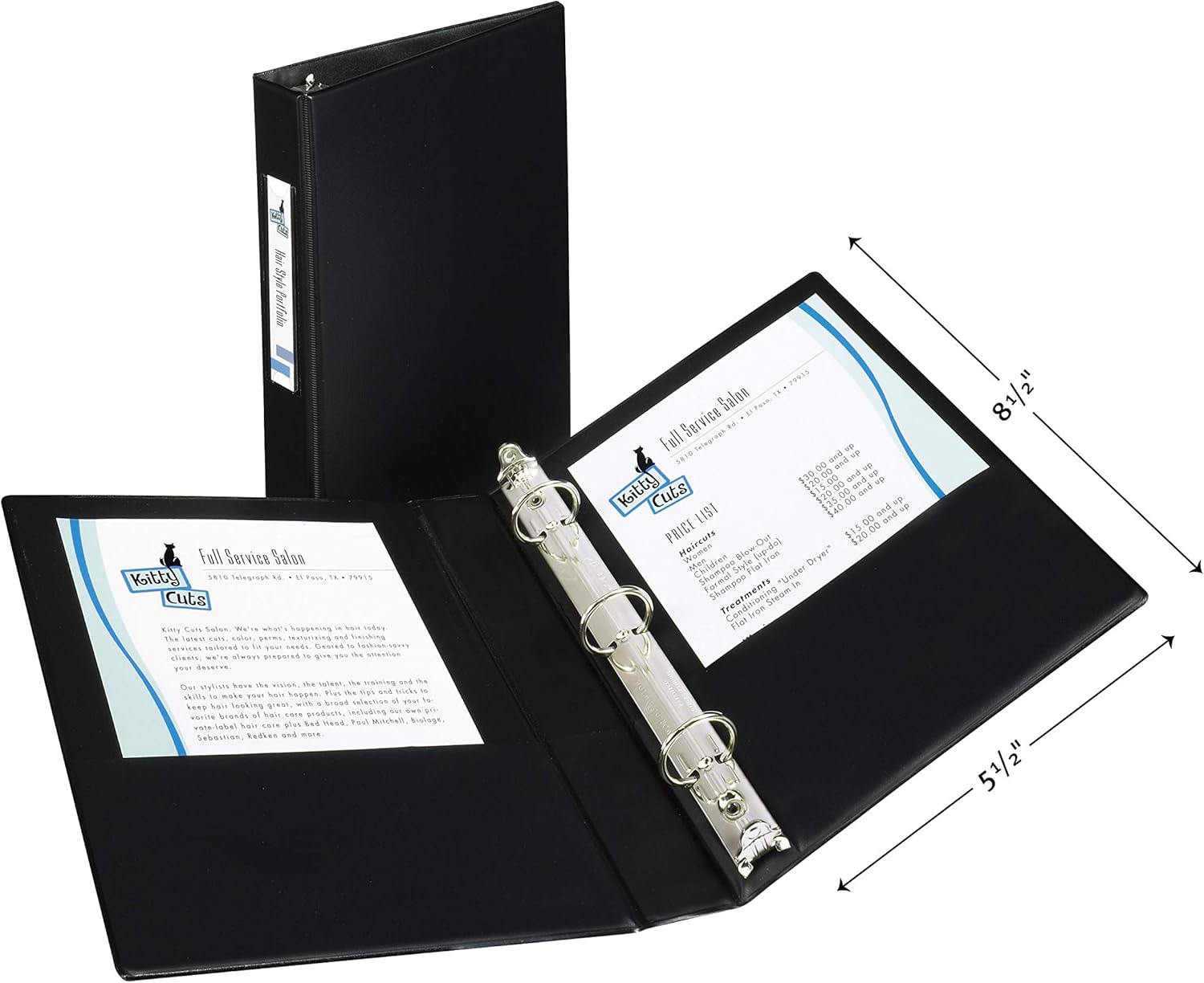 Avery 27257 Mini Durable Binder with Round Rings, 5 1/2 x 8 1/2, 1" Capacity, Black : Office Products