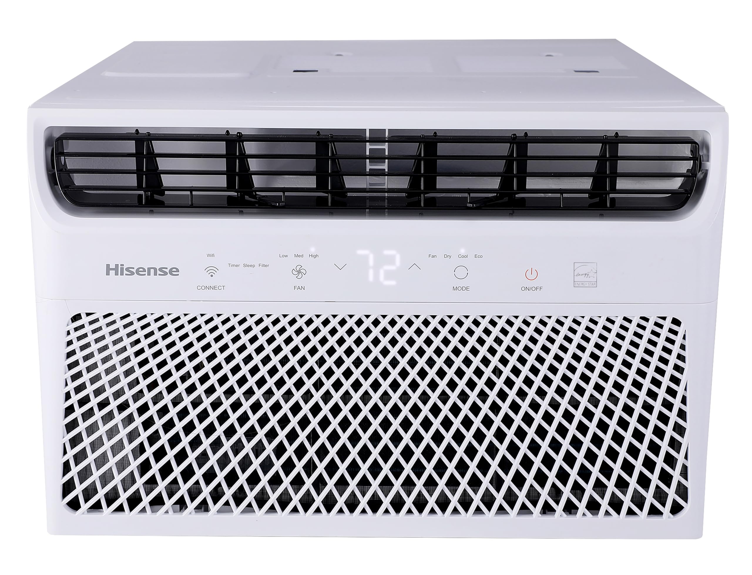 Hisense 8,000 BTU Smart Window Inverter Air Conditioner with Quiet, High Efficiency Operation and Wi-fi Control, 115V, Window AC Unit for Apartment, Bedroom, Medium Rooms up to 350 Sq. Ft. in White