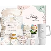 Get Well Soon Self Care Gifts for Women After Surgery Recovery, Sympathy Comfort Care Package, Inspirational Encouragement Condolence Gift Basket, Thinking of You Spa Gift Sets with Blanket & Tumbler