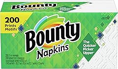 Bounty Assorted Print/White Quilted Napkins, 200-Count Packages