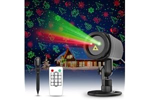 Laser Christmas Projector Lights Outdoor, ATAEFR 16 Patterns Holiday Lights Projector IP65 Waterproof with Remote, Suitable for Garden Outdoor Indoor Christmas Decorations, Gift, Home Party