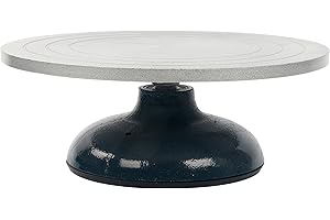 YaeTek 12" Sculpting Pottery Wheel Decorating Banding Heavy Cast Iron Metal Construction Joint with Ball Bearings Non-Skid Rubber Boot