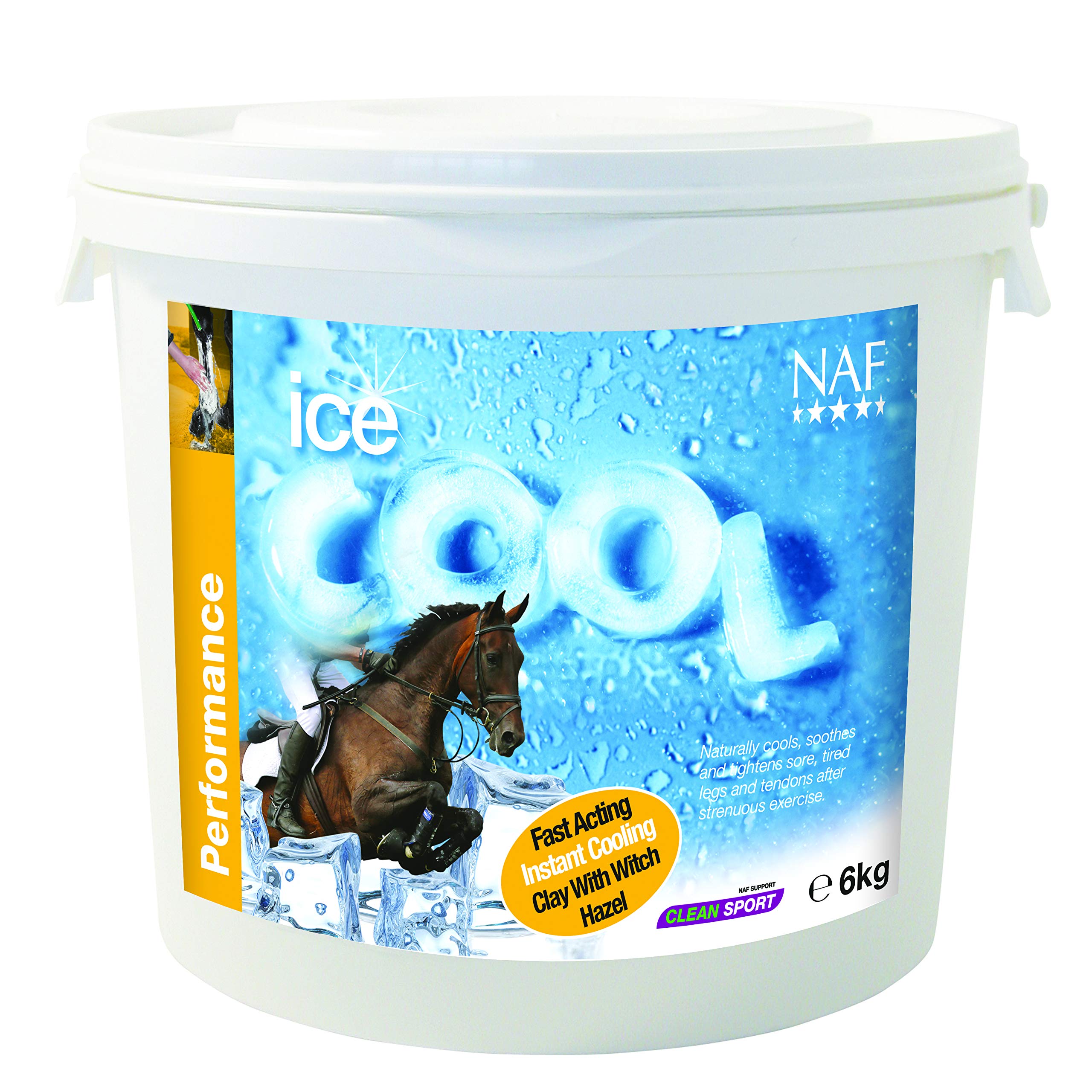 NAF Ice Cool 6kg – Rapid Cooling Clay for Horses’ Legs – Soothes, Refreshes & Supports Recovery Post-Exercise – With Natural Clays & Witch Hazel – Ideal for Hard-Working Horses