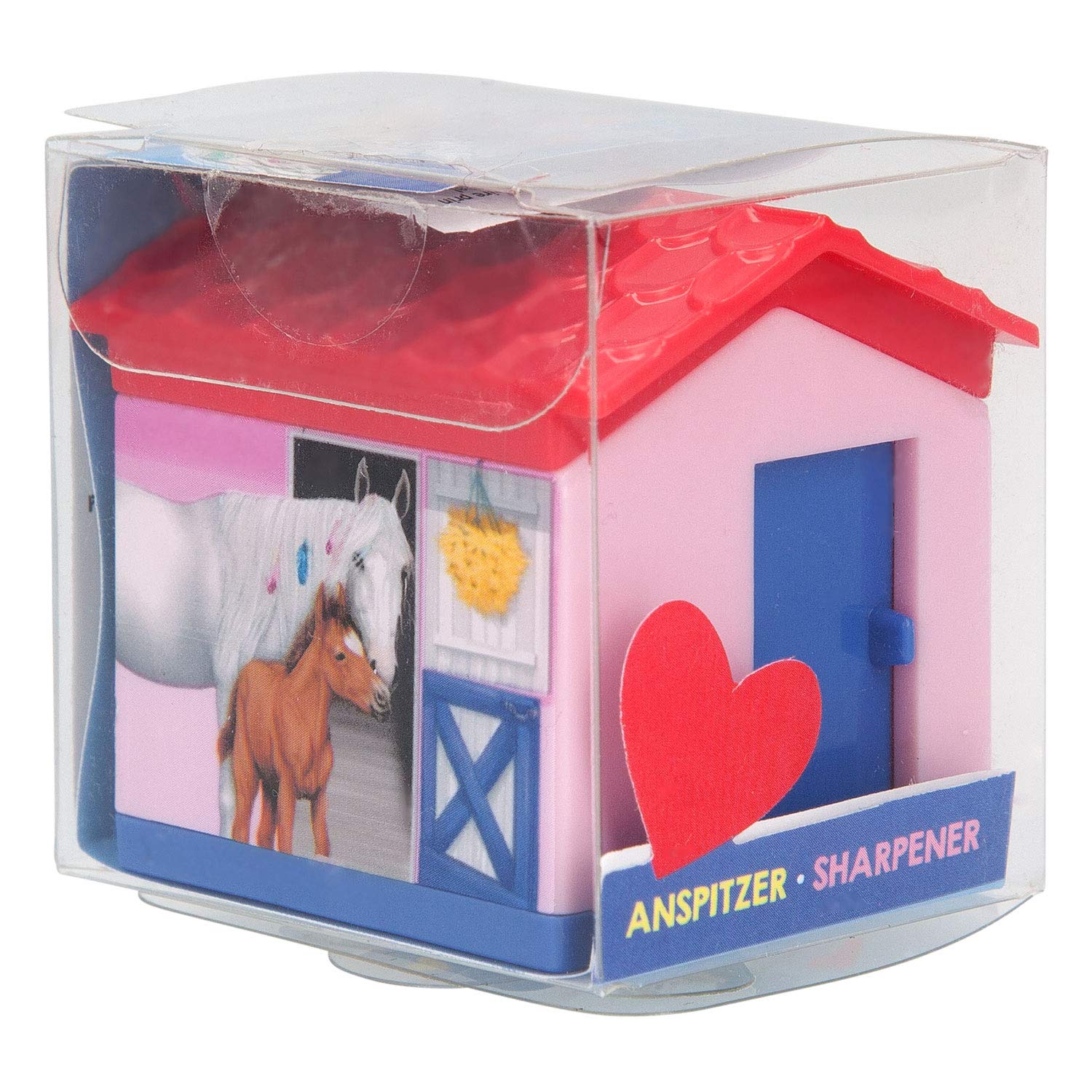 Depesche 3931 Miss Melody Stable Pencil Sharpener, Approx. 4.5 x 4.5 x 3.7 cm, colourful