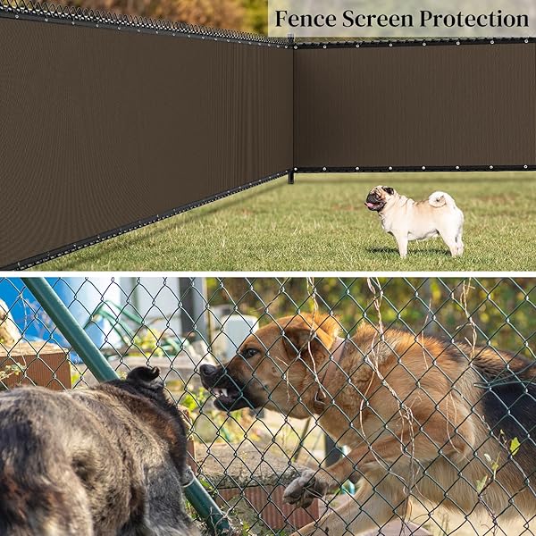 WINPULL BACKYARD PRIVACY FENCE COVER 6FT X 50FT FOR CHAIN LINK & WOOD FENCE, 95% VISIBILITY BLOCK OUTDOOR PRIVACY SCREEN FOR PATIO BALCONY YARD, BREATHABLE 170GSM HDPE MESH WITH REINFORCED GROMMETS