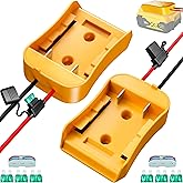 2-Pack for Dewalt 20V Battery Adapter for Power Wheels Battery Upgrade Conversion Kit with Wire Connectors, Fuses, 12AWG Wire, Power Tool Drill Battery Converter Adapter for Kids Car, RC Toy, DIY, Etc