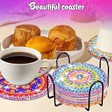 Jovicos Diamond Painting Coaster Kit for Kids 8 Pc 5D Mandala Craft Set view 6