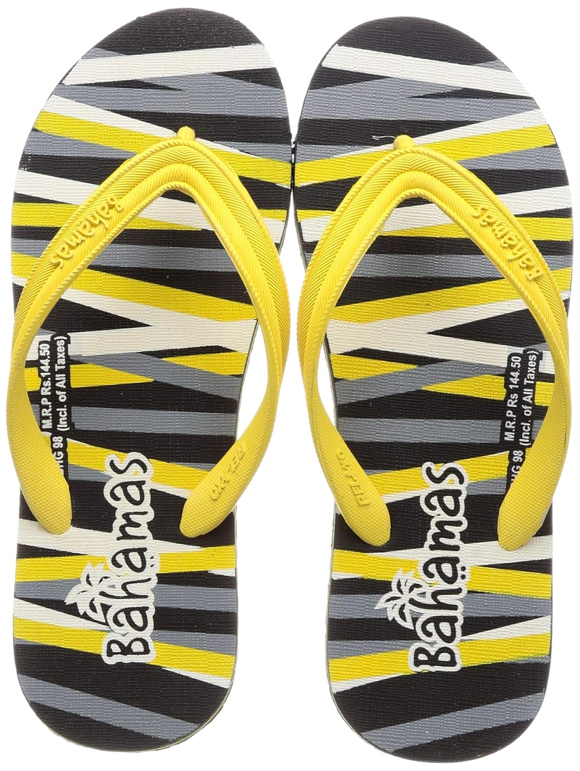 Buy BAHAMAS Men's Yellow Black Slippers10 UK (44 2/3 EU) (BH0098G