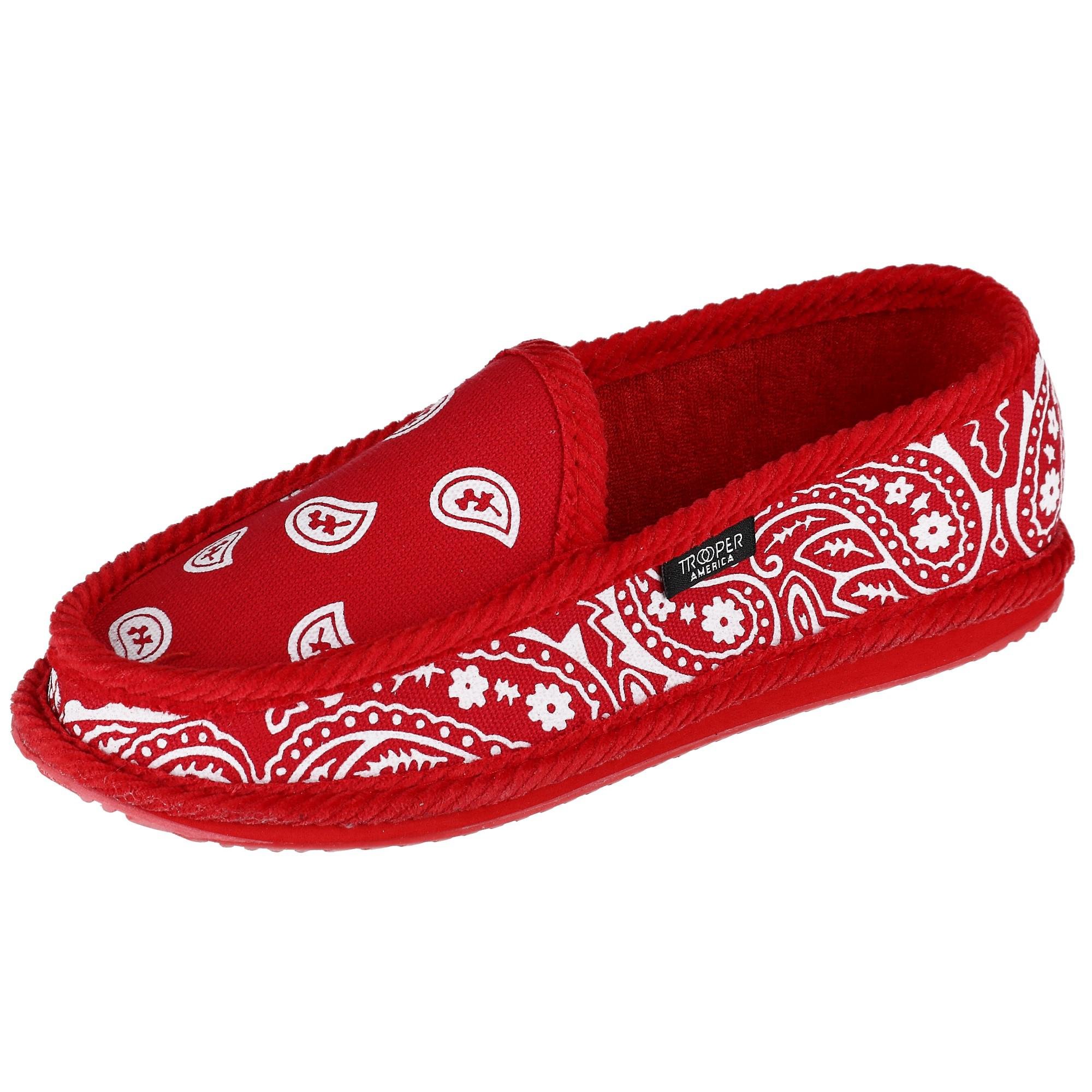 Trooper America Mens Bandana Print Slip On House Shoe Slipper