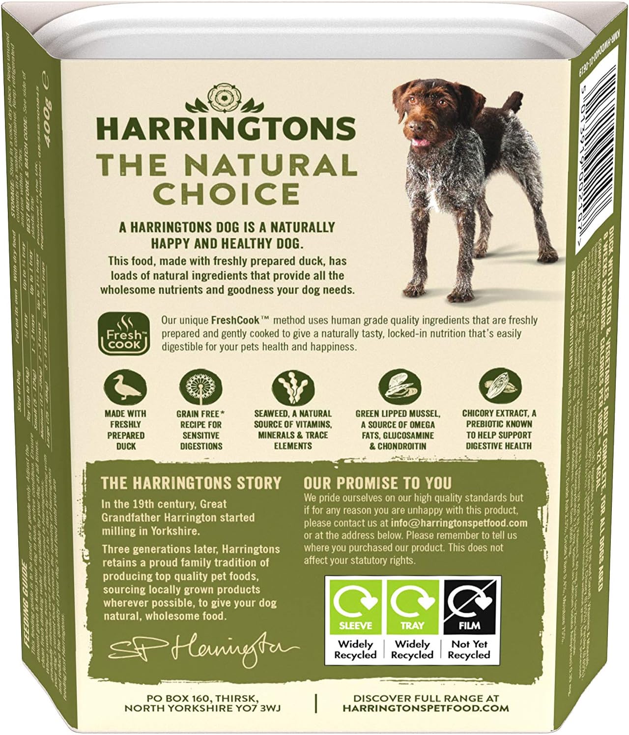 Harringtons Complete Wet Tray Grain Free Hypoallergenic Adult Dog Food Duck & Potato 8x400g - Made with All Natural Ingredients - Image 4
