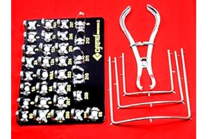 ArtLaB-Premium German Endodontic Rubber Dam Clamp with Black Tray-Dental Instruments Tools Kit (Rubber Dam Clamp Set of 35)