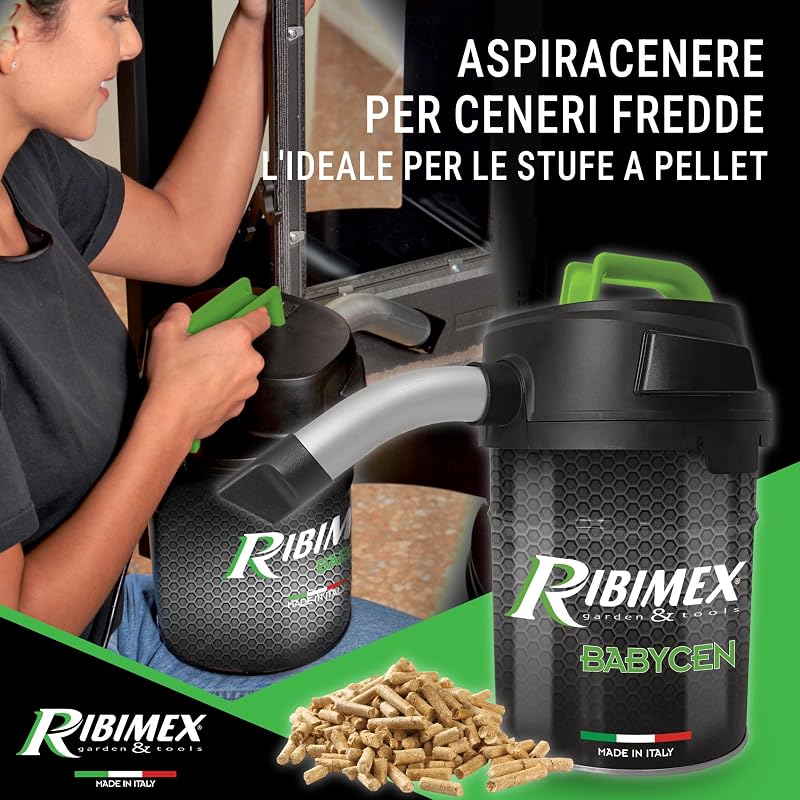 Aspiracenere Elettrico Babycen, Aspiratore Compatto da 4 L, 500 W