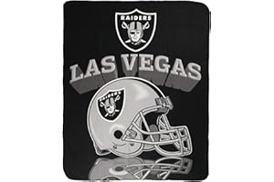 Northwest NFL Las Vegas Raiders Gridiron Fleece Throw Blanket, Team Colors, 50" x 60"