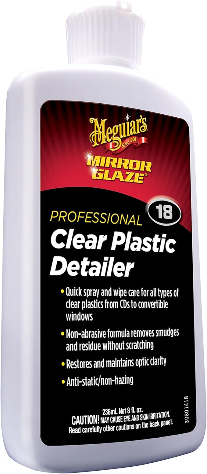 Meguiar's M18 Mirror Glaze Clear Plastic Detailer 8 oz., Cleaners