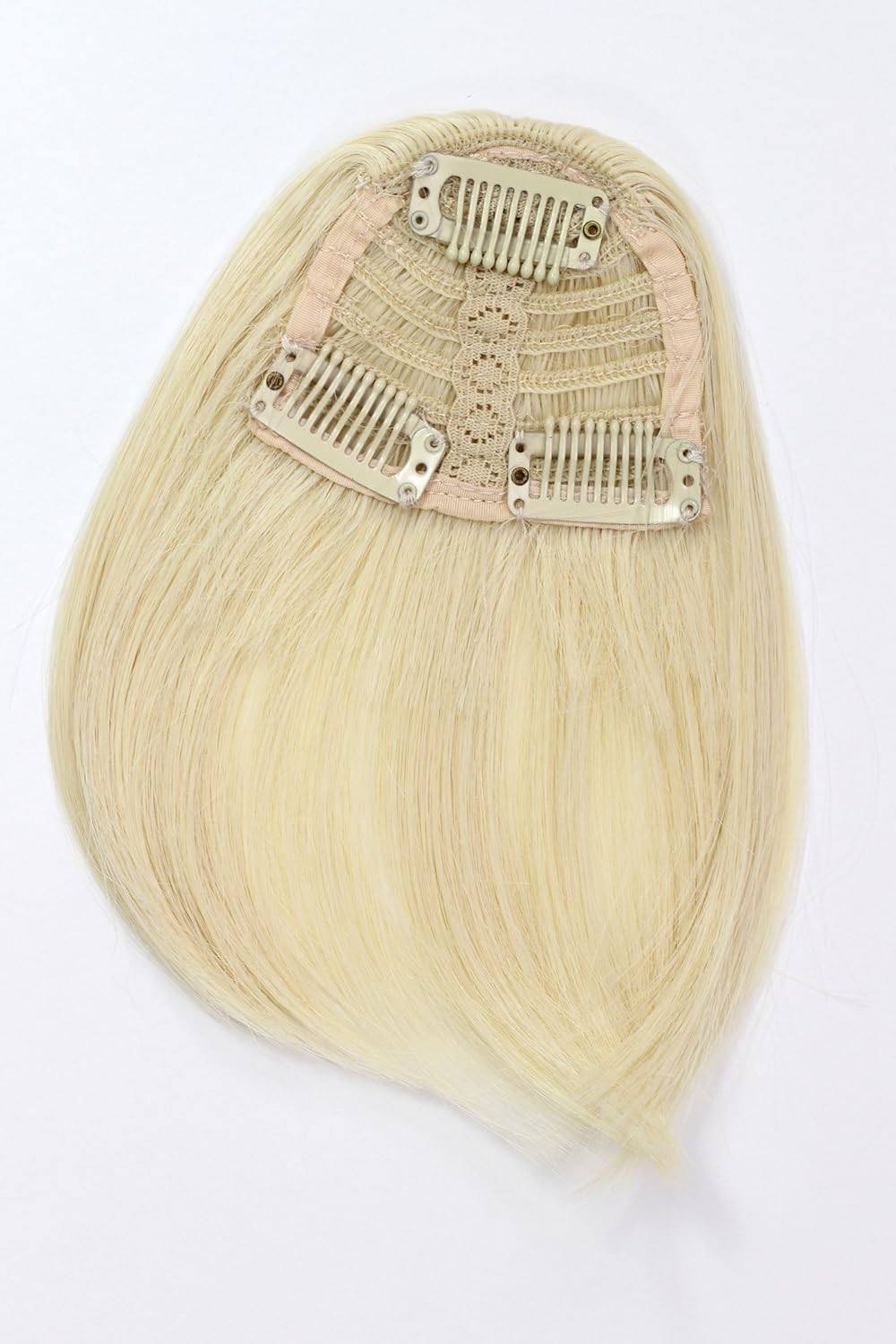 Hair Piece Clip in Bangs Fringe synthetic fiber bright blond straw strawblond YZF-1088HT-88, Light blond (88), 17cm - Image 3