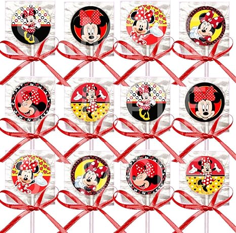 Amazon Com Minnie Mouse Lollipops Red Black Yellow Party Favors