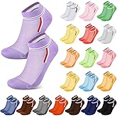 Chicingyou 20 Pairs Womens Ankle Socks Low Cut Colorful Casual Soft Stripe Lightweight Athletic Socks for Winter Christmas Women Men Running Sports Hiking Gifts