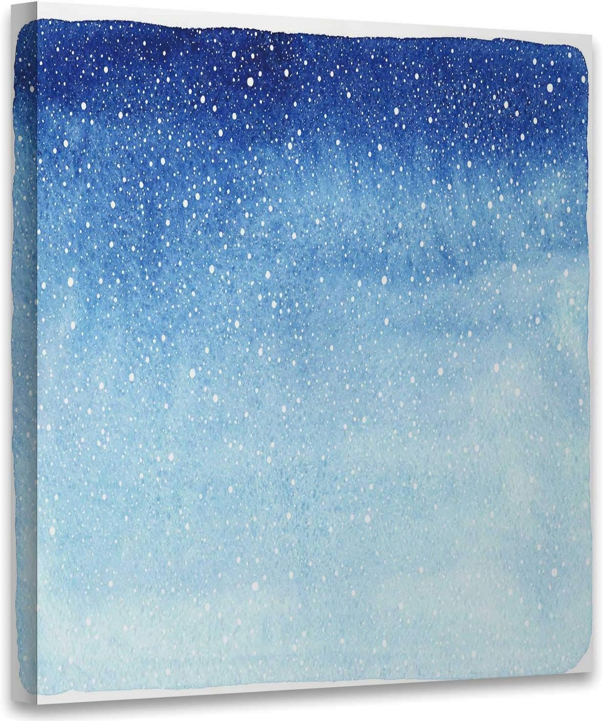 amazon com pummelouty winter horizontal gradient with falling snow splash texture christmas wall art decoration new year hand drawn template uneven edges of blue watercolour stains motivational p s 16x16 posters prints amazon com