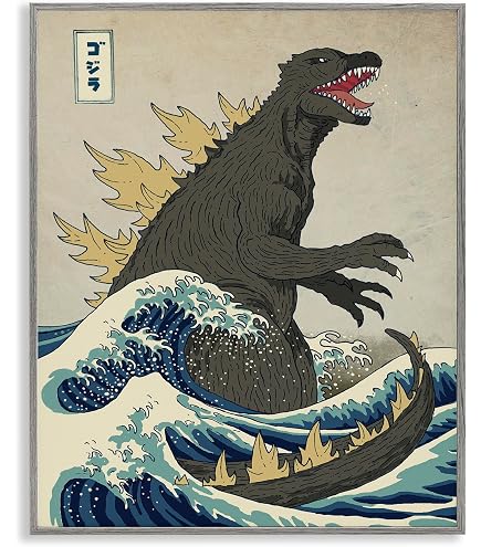 Amazon.com: Stupell Industries 'Nautical Godzilla Eastern Style