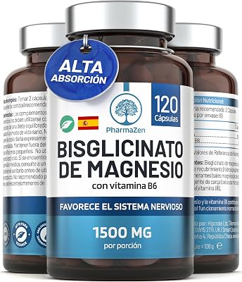 Bisglicinato de Magnesio 1500 mg con vitamina B6 - Sueño y energía